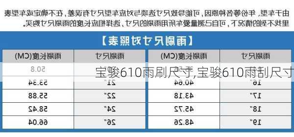 宝骏610雨刷尺寸,宝骏610雨刮尺寸