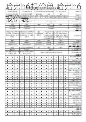 哈弗h6报价单,哈弗h6报价表