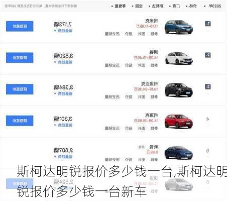 斯柯达明锐报价多少钱一台,斯柯达明锐报价多少钱一台新车