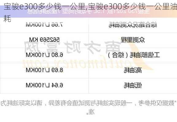 宝骏e300多少钱一公里,宝骏e300多少钱一公里油耗