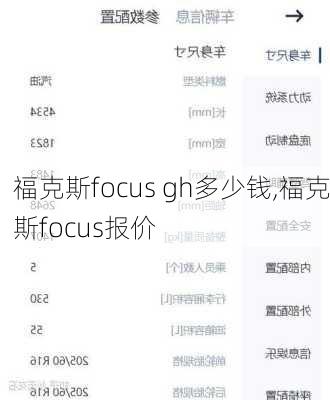 福克斯focus gh多少钱,福克斯focus报价