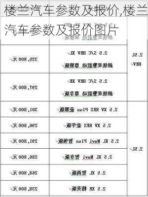 楼兰汽车参数及报价,楼兰汽车参数及报价图片