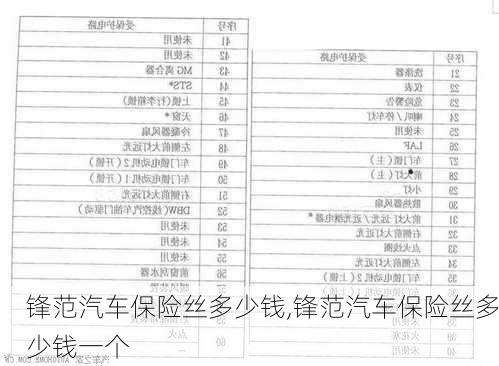 锋范汽车保险丝多少钱,锋范汽车保险丝多少钱一个