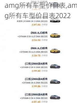 amg所有车型价目表,amg所有车型价目表2022