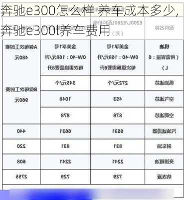 奔驰e300怎么样 养车成本多少,奔驰e300l养车费用