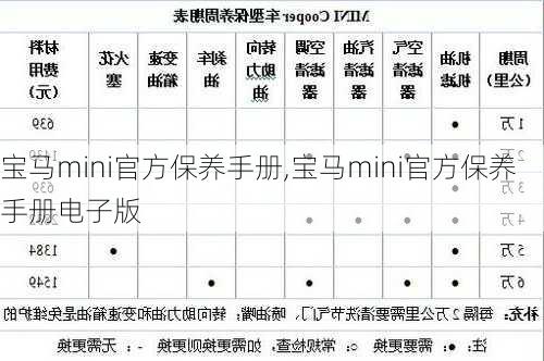 宝马mini官方保养手册,宝马mini官方保养手册电子版