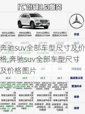 奔驰suv全部车型尺寸及价格,奔驰suv全部车型尺寸及价格图片