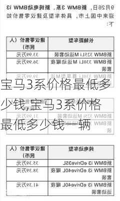 宝马3系价格最低多少钱,宝马3系价格最低多少钱一辆