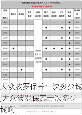 大众波罗保养一次多少钱,大众波罗保养一次多少钱啊