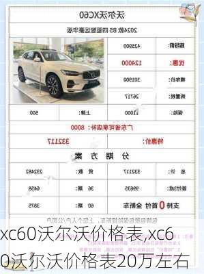 xc60沃尔沃价格表,xc60沃尔沃价格表20万左右