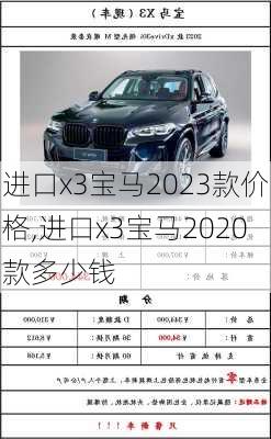 进口x3宝马2023款价格,进口x3宝马2020款多少钱